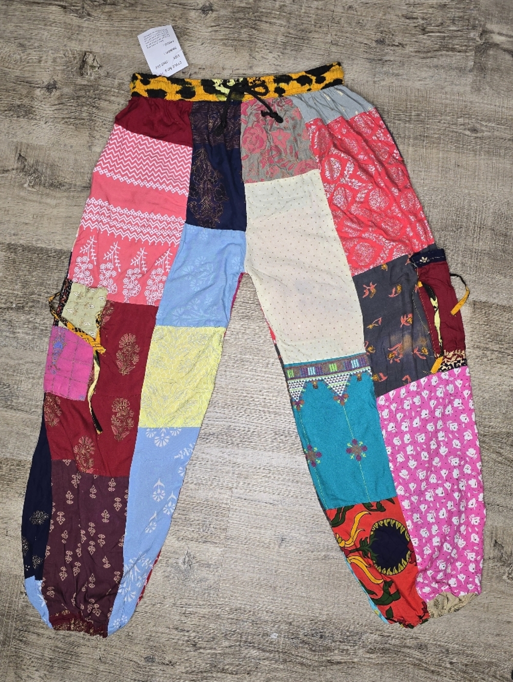 Patchwork Harem Pants Boho Festival Hippie Joggers Colorful Indie Multicolor